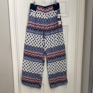 Patterned Wide-Leg Palazzo Pants